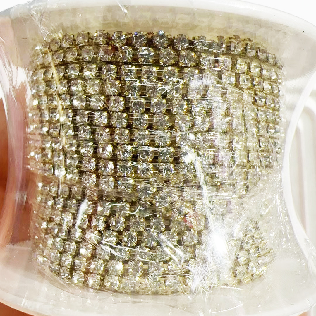 新款新娘头饰婚纱礼服头纱装饰水钻爪链连线珠DIY手工珠链珠串饰品配件圣诞服饰配件辅料