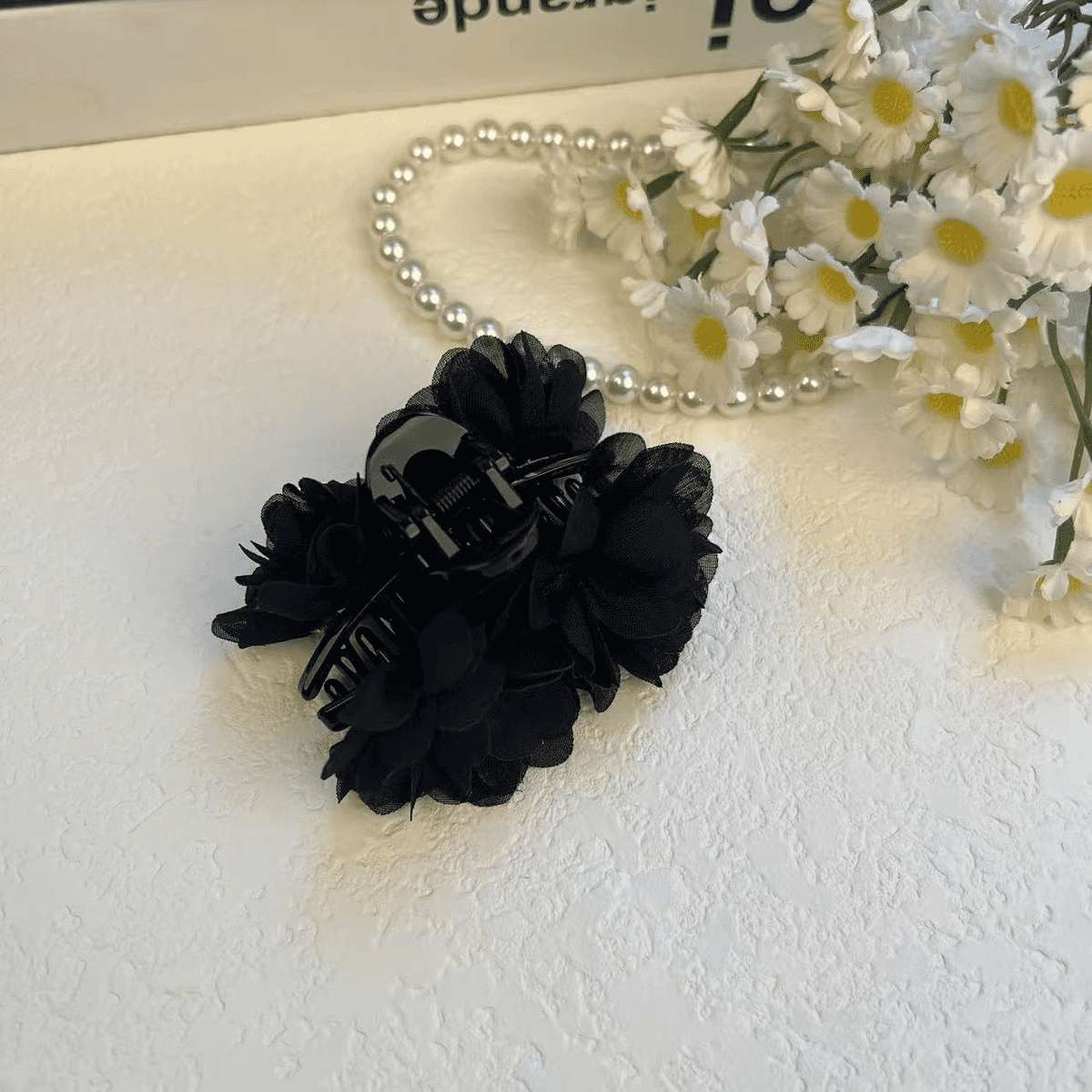 Flower clipper, rose clipper, updo, hairpin, bangs, side clipper, 7Cm French laid-back style, semi-tied hairpin clipper Item Picture