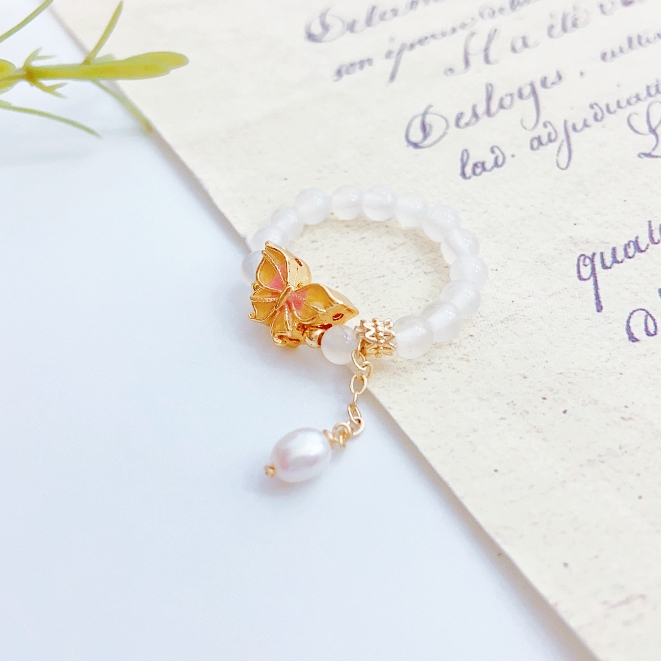 Freshwater pearl ring, sweet pearl, female Internet celebrity style, fashionable and sweet style, personalized ring