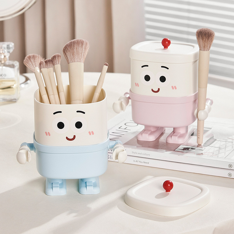 S81-SF-391 Cartoon desktop pen holder, creative home makeup brush storage box, large-capacity office stationery Application Scenario