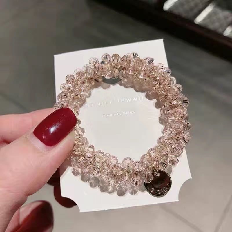 Korean retro pearl headband, simple and elegant, dual-purpose bracelet, popular rubber band for tying hair, crystal hair band, sweet headwear, hair band, ladies' patchwork Korean version detail image 5