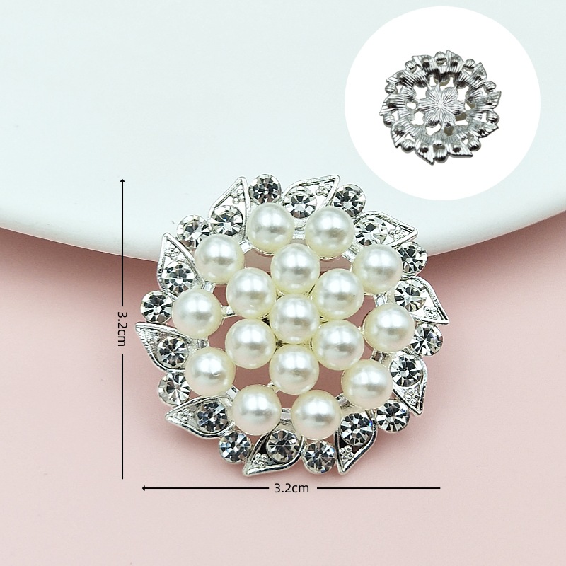 合金配件多款图案花盘钻扣水钻珍珠diy服饰配件手工饰品配件厂家 详情图2