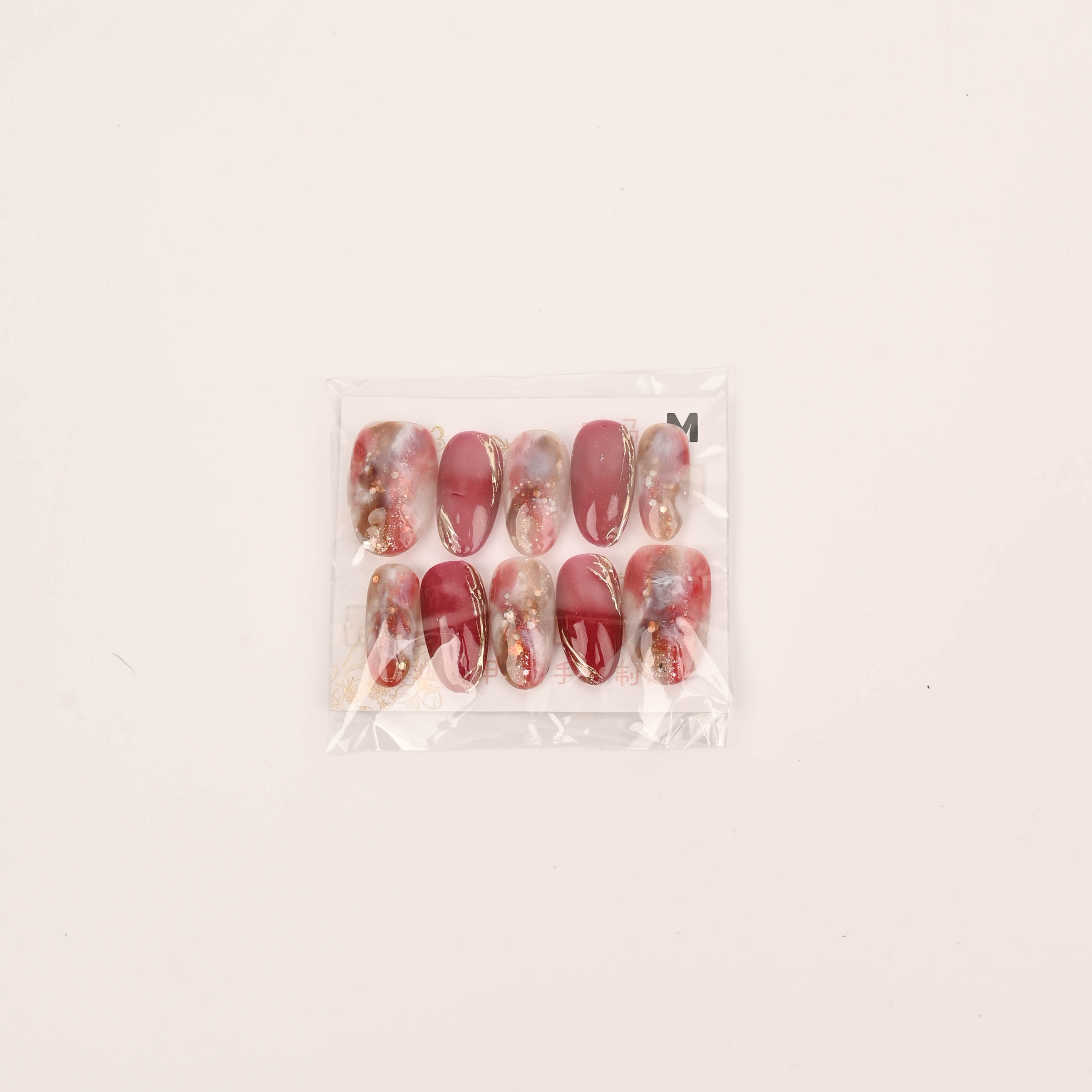 手工穿戴甲爆款热卖欧美晕染腮红手掐立体雕花百搭穿戴式穿戴美甲混批