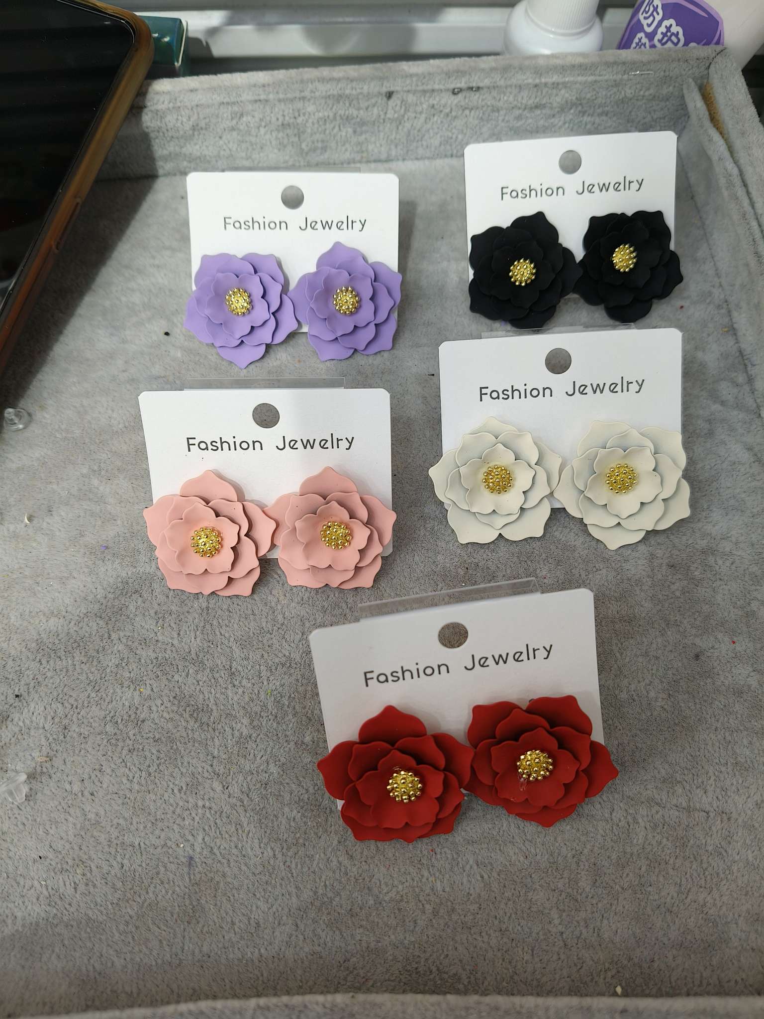 甜甜耳环宝宝七彩色耳饰品