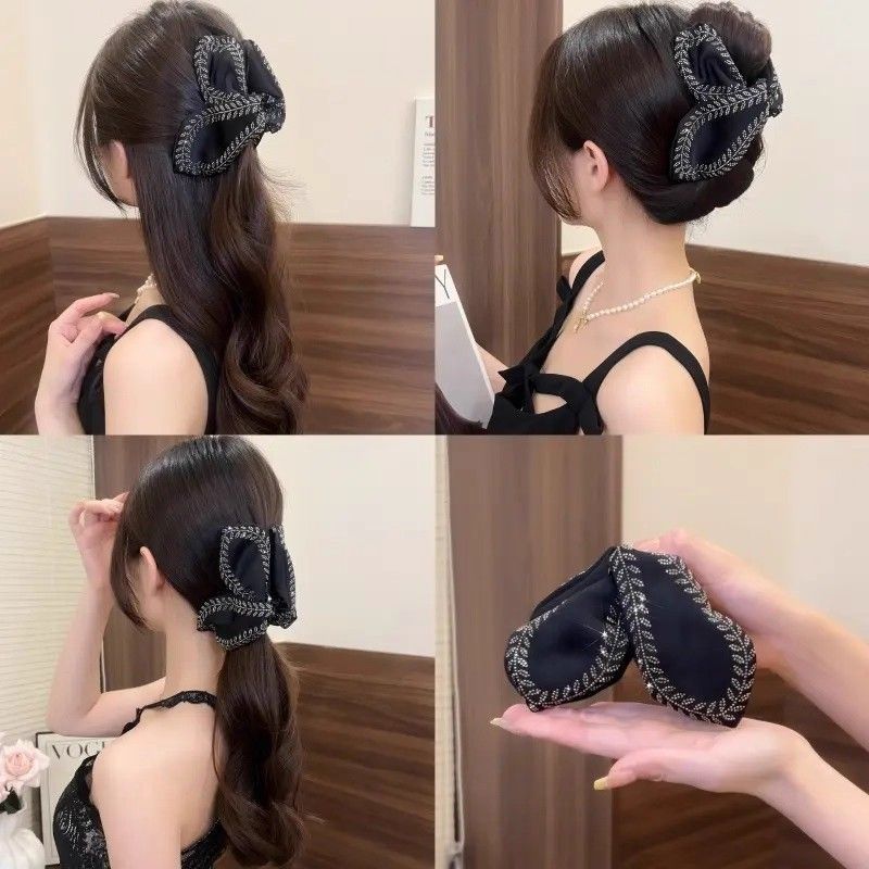 Best-selling wheat ear clip, small chanel-style ponytail clip, elegant beaded bow, high-end hair clip, updo, hair accessory and headwear