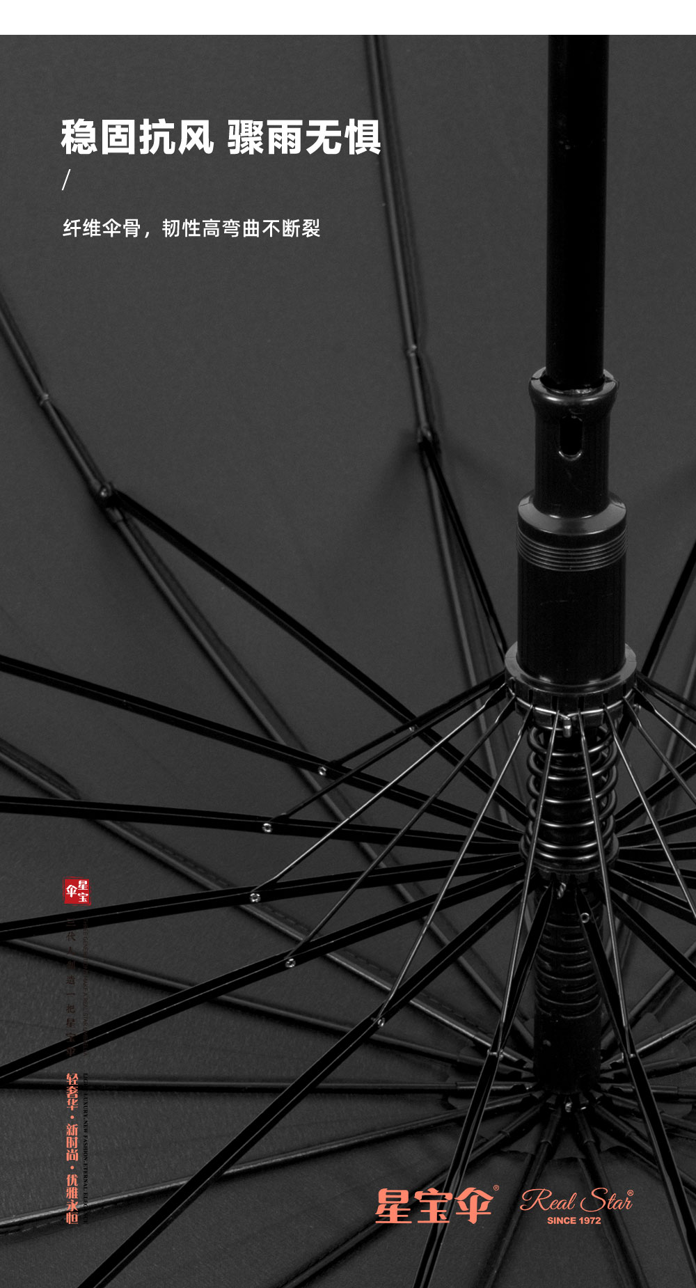 Xingbao Umbrella 1665S Long Umbrella, 16-bone sunny umbrella, white edge large umbrella, curved hook handle long umbrella, sunny and rainy 2-use double umbrella, family umbrella wholesale pic 12