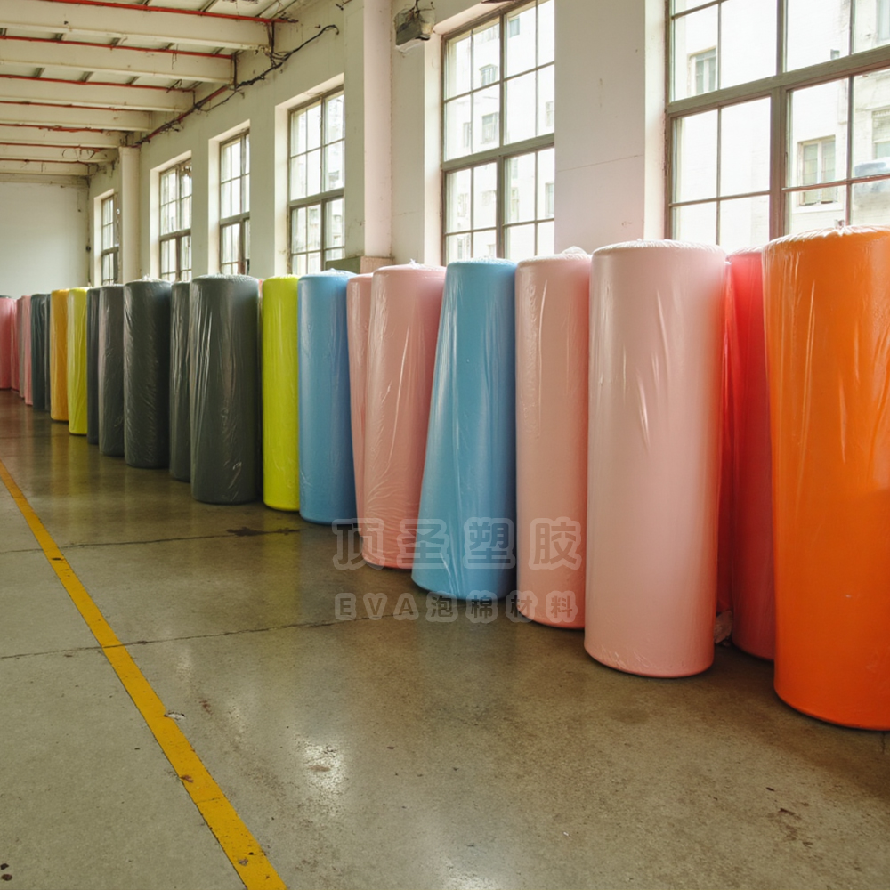 Colorful eva roll materials, sheet materials, camouflage eva foam, complete colors: red, blue, green, yellow, brown, orange, tangerine, Tiffany, skin color, wine red, emerald green, eva sponge materials Item Picture