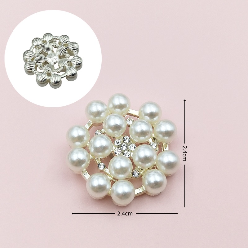 合金配件多款图案花盘钻扣水钻珍珠diy服饰配件手工饰品配件厂家 细节图