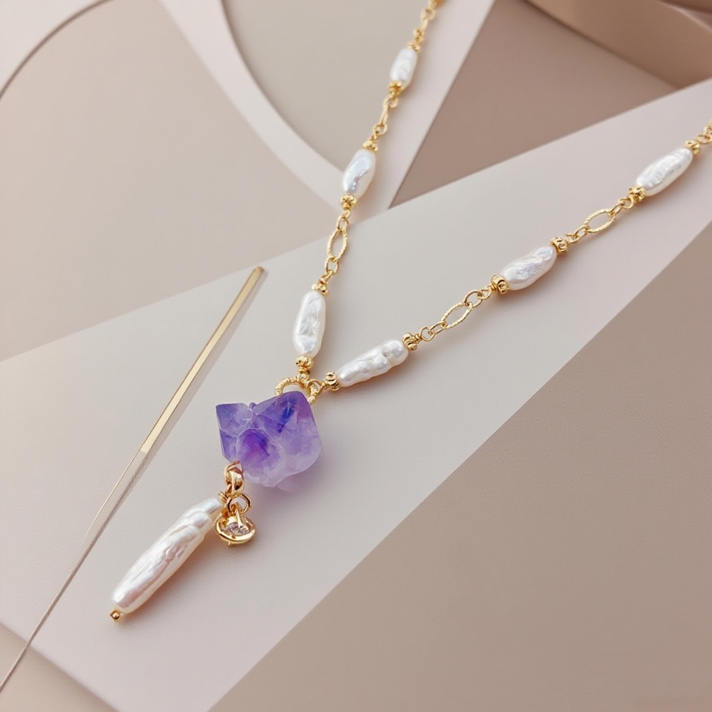 Natural freshwater pearl necklace jewelry is fashionable and versatile. It is a trendy gift for women's necklaces and suitable for daily wear by ladies Application Scenario
