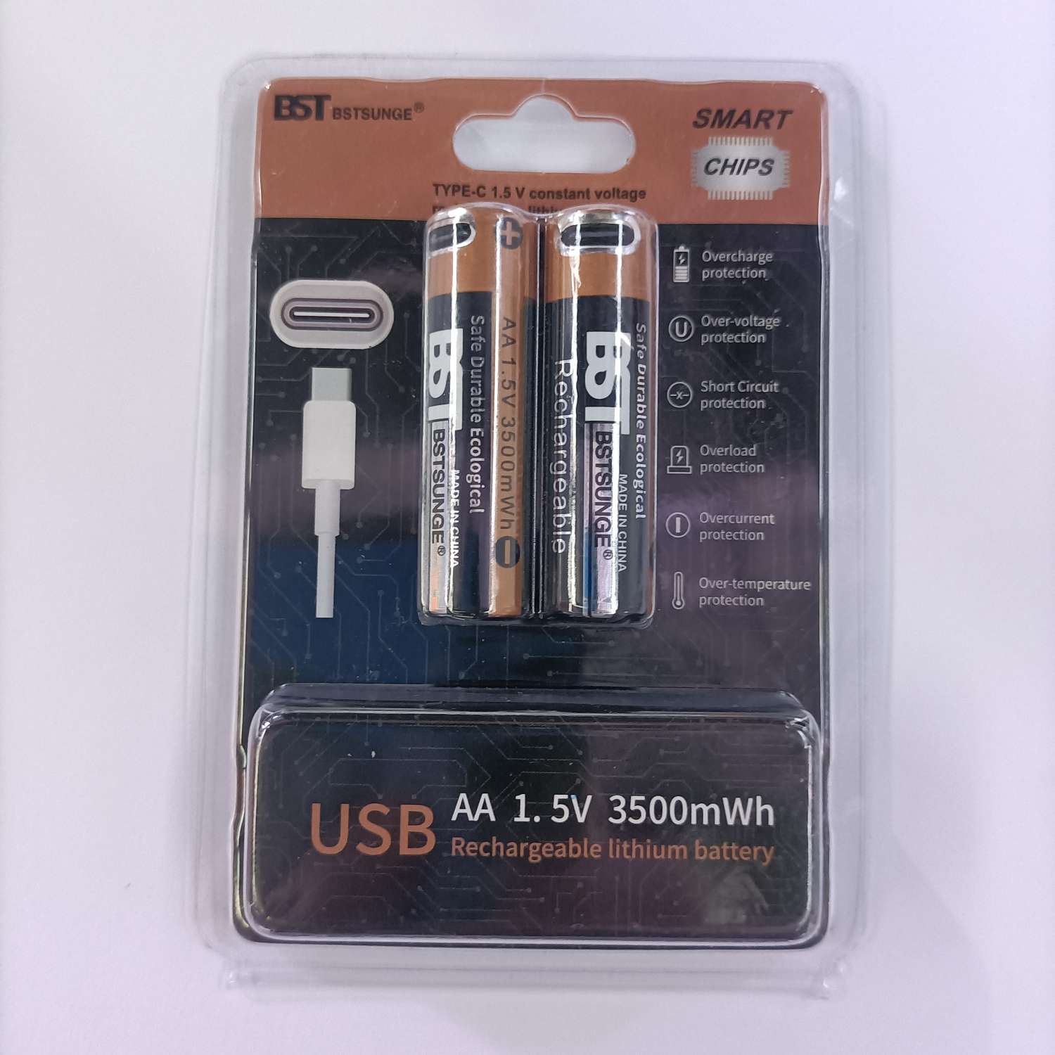USB    AA  1.5V充电锂电池，可以反复充电1000次以上。