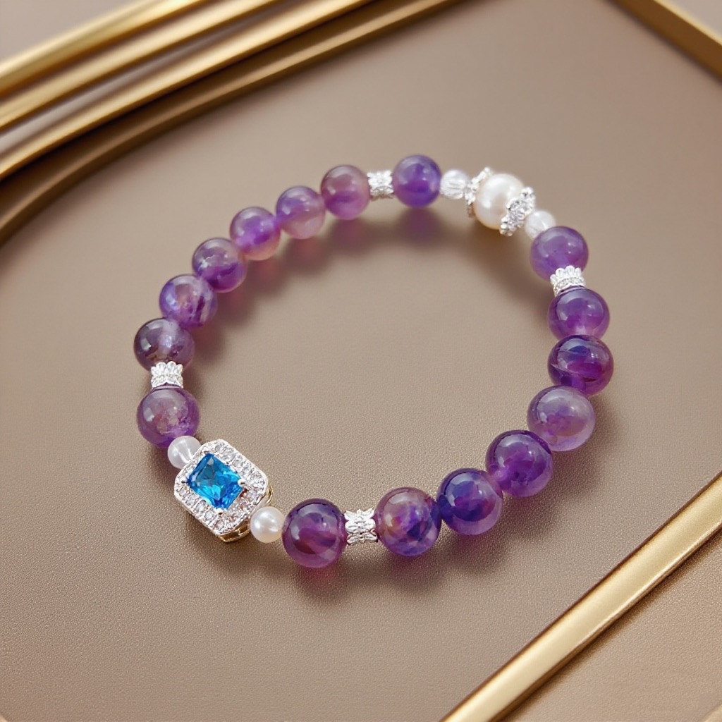 A fashionable pearl bracelet, a natural Baroque irregular pearl bracelet, a women's light luxury bracelet details Picture