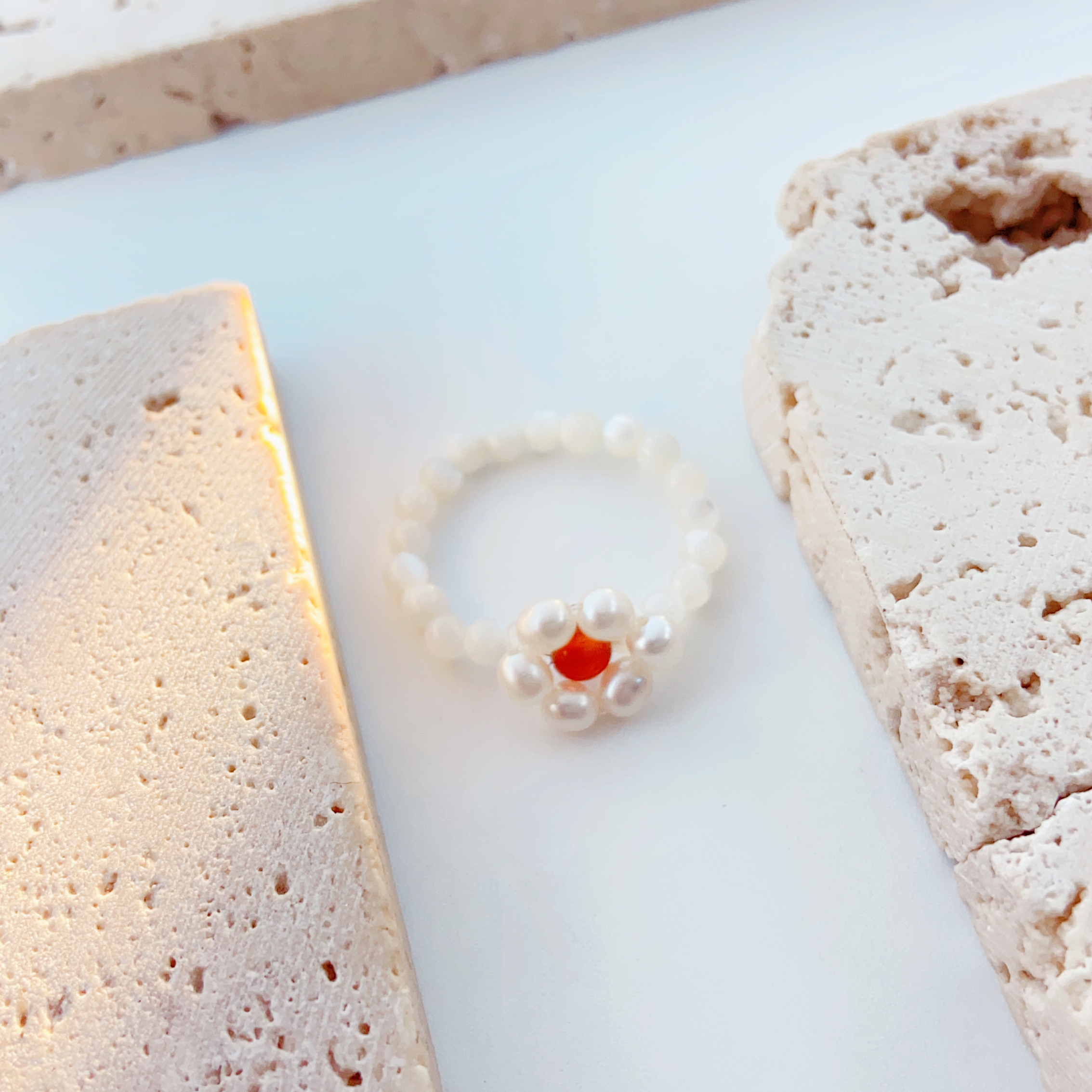 Freshwater Pearl Ring, Pink Sweet Pearl, Female Internet Celebrity Style, Fashionable And Sweet Style, Individual And Trendy Decoration Ring Specification drawing