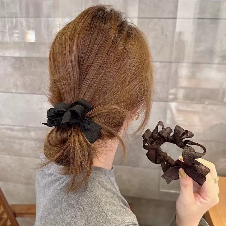 Simple bow small intestine hair tie, versatile for tying hair, soft and fashionable ponytail, elegant hair tie, stylish bun hair tie detail image 6