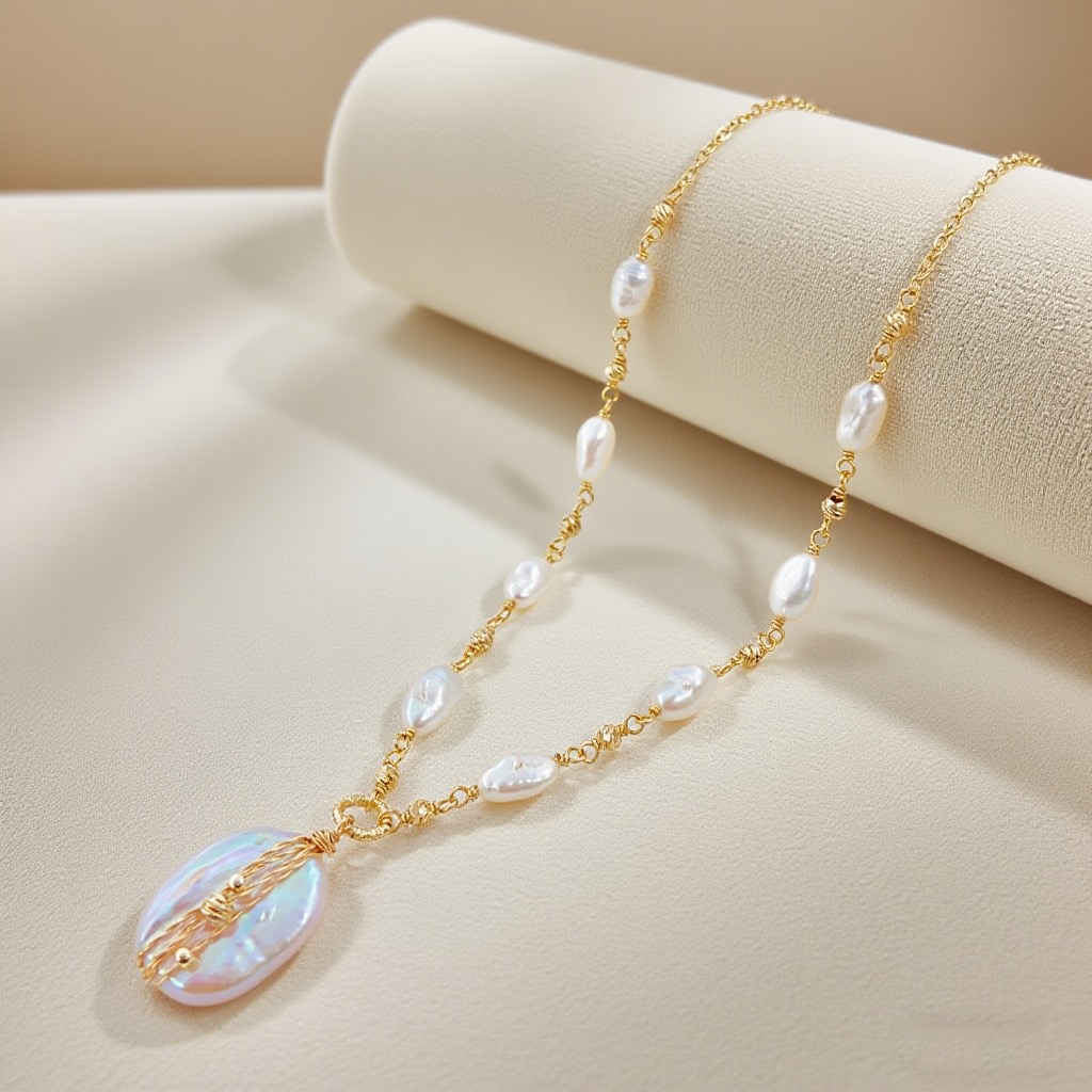 A pearl necklace is a fashionable and versatile accessory. It is a trendy jewelry for women and is suitable for daily wear at parties and banquets Specification image