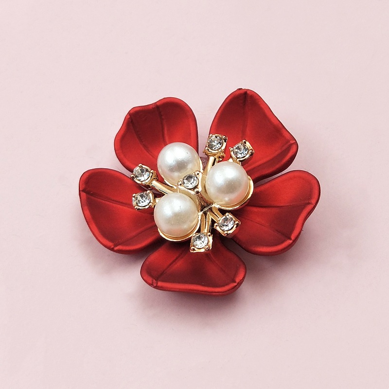 Handmade diy ancient costume bride folding fan plastic imitation pearl flower three-dimensional flower pearl inlaid diamond jewelry accessories detail image 15