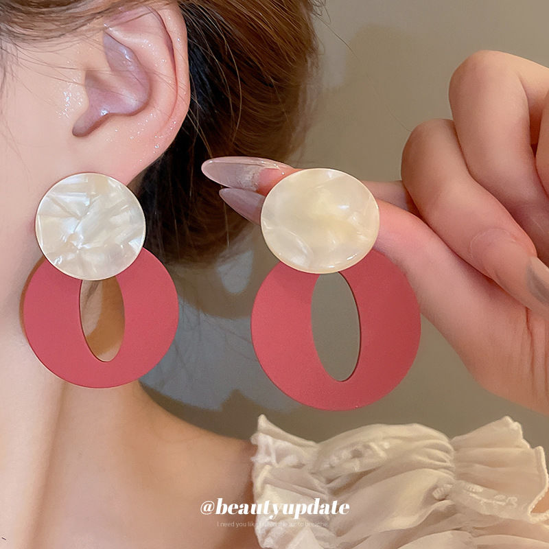 耳环海边度假风椭圆几何耳钉时尚设计耳环欧美气质夸张耳饰女详情图3