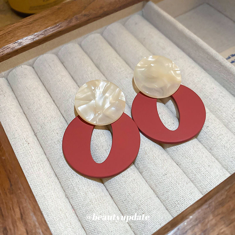 耳环海边度假风椭圆几何耳钉时尚设计耳环欧美气质夸张耳饰女详情图2