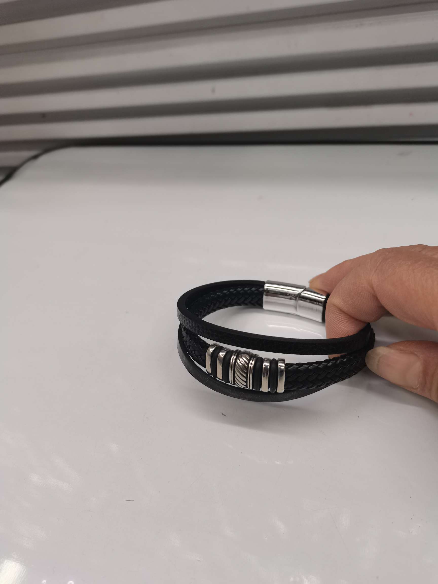 Jewelry, bracelet, leather beaded, men's layered, simple, fashionable and versatile bracelet, couple style detail image 5