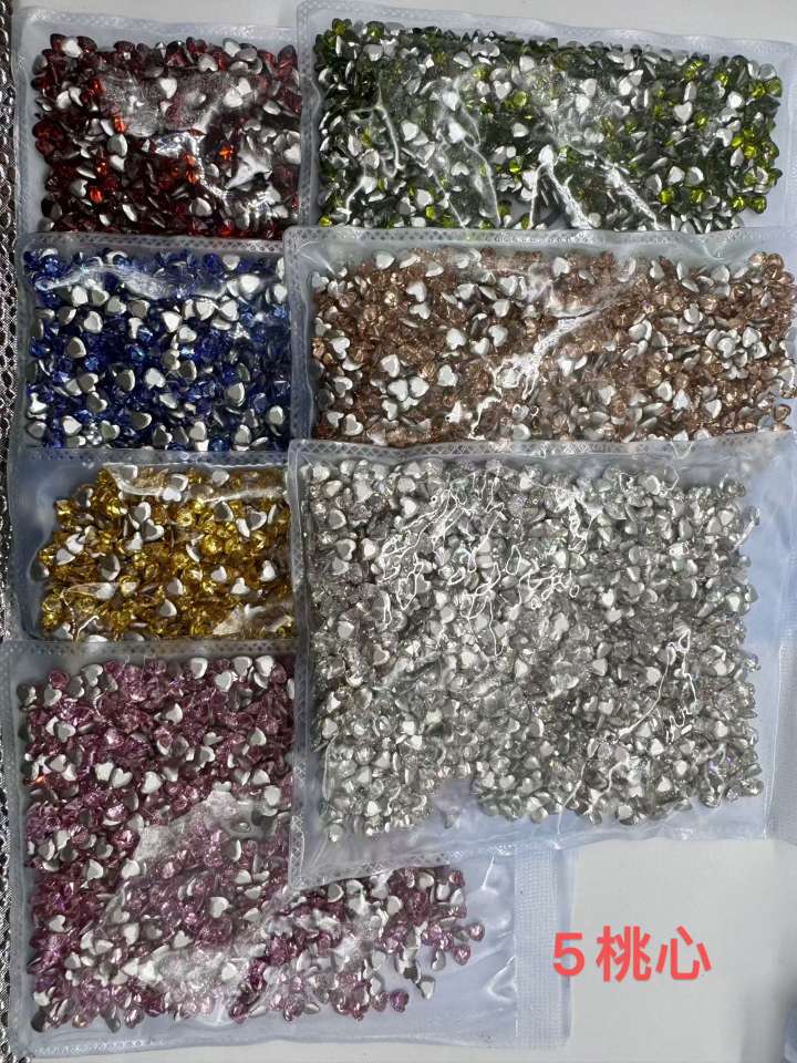 Nail art zircon beveled flat bottom three-dimensional super shiny accessory champagne sparkling nail mini diamond super decorative 4*6 rectangular wearable nail detail image 4