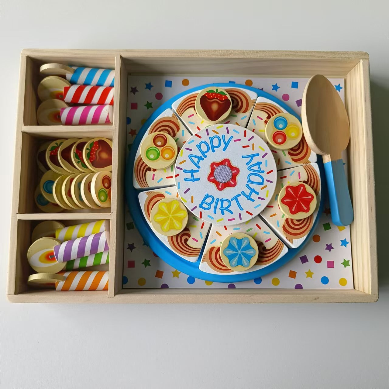 Fruit Slice Fun Wooden simulation children's early education role-playing kitchen intelligence toy, gift for boys and girls aged 3 to 6 details Picture