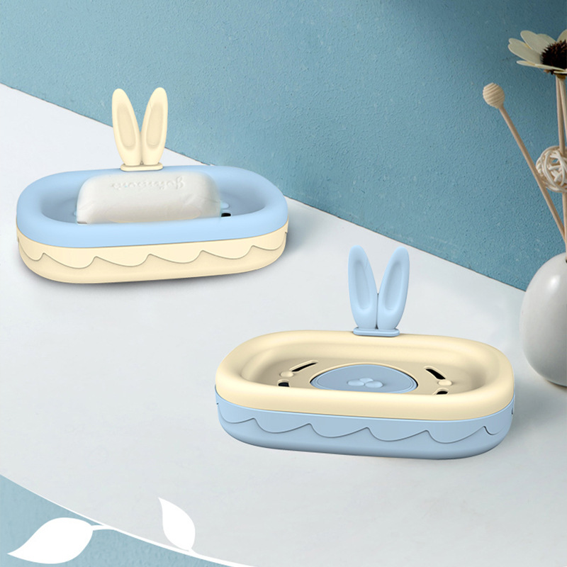 G28-2955 wall-mounted soap box, double-layer detachable, easy to clean, with rounded corners, no need for drilling, no marks, and can be attached to the soap box