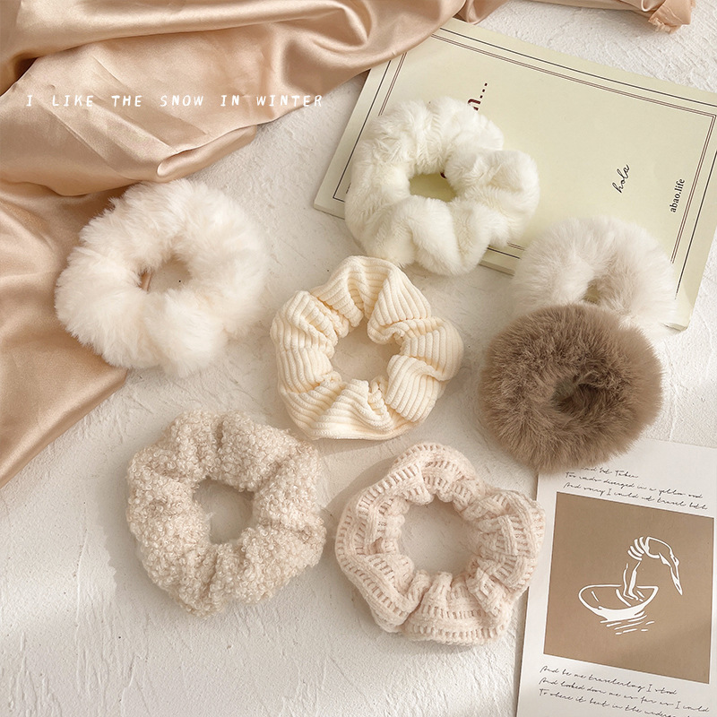 秋冬发饰毛绒大肠发圈高级感头绳可爱女扎头发皮筋气质毛毛发