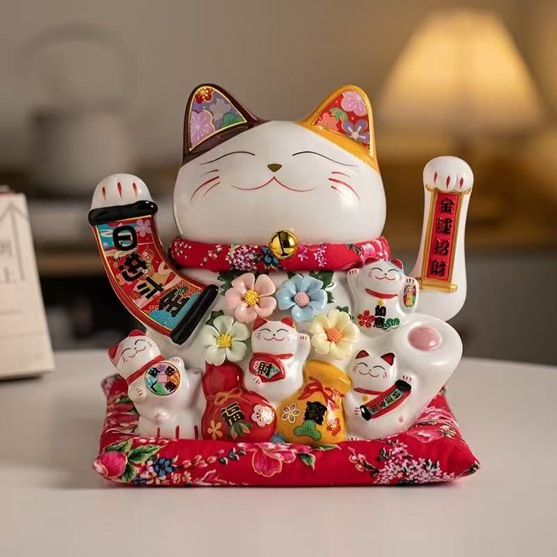 陶瓷招财猫工艺品摆件装饰工艺招财猫产品图