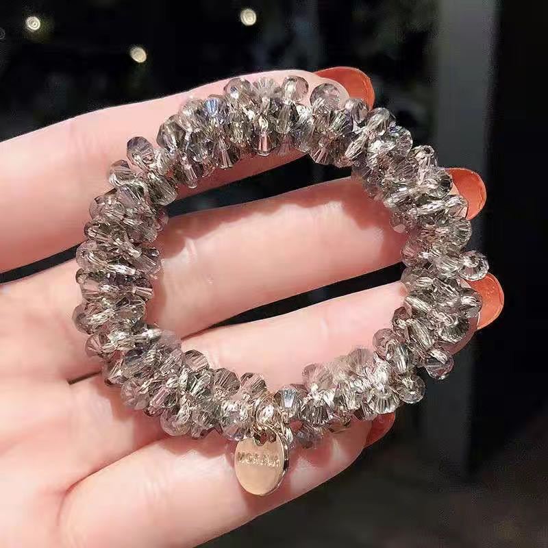 Korean retro pearl headband, simple and elegant, dual-purpose bracelet, popular rubber band for tying hair, crystal hair band, sweet headwear, hair band, ladies' patchwork Korean version detail image 3