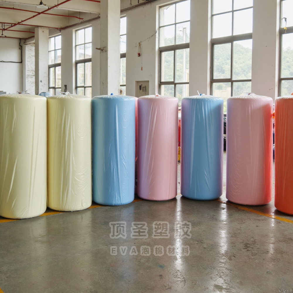 彩色eva卷材高弹低味无味全新A料黑色白色eva泡棉片材卷材迷彩EVA材料单面双面背胶上不干胶油胶加工源头厂家图