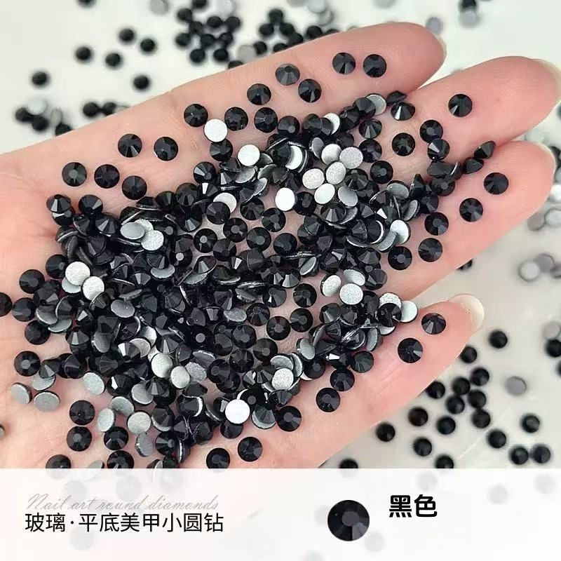 Sparkling King Fan with Diamond SS4 AB Bare Diamond Transparent Round Diamond Flat Diamond Aurora Iridescent Glass Nail Diamond Decoration Nail Sticker detail image 4