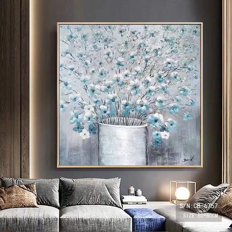 Jiusheng hand-painted Money Tree Oil Painting, Golden Tree Hand-painted Oil Painting, 600*600mm frameless painting, canvas painting, can be done as spray painting, oil painting styles diverse, large quantity discounts, flower oil painting, framed painting, abstract art oil painting decoration details Picture