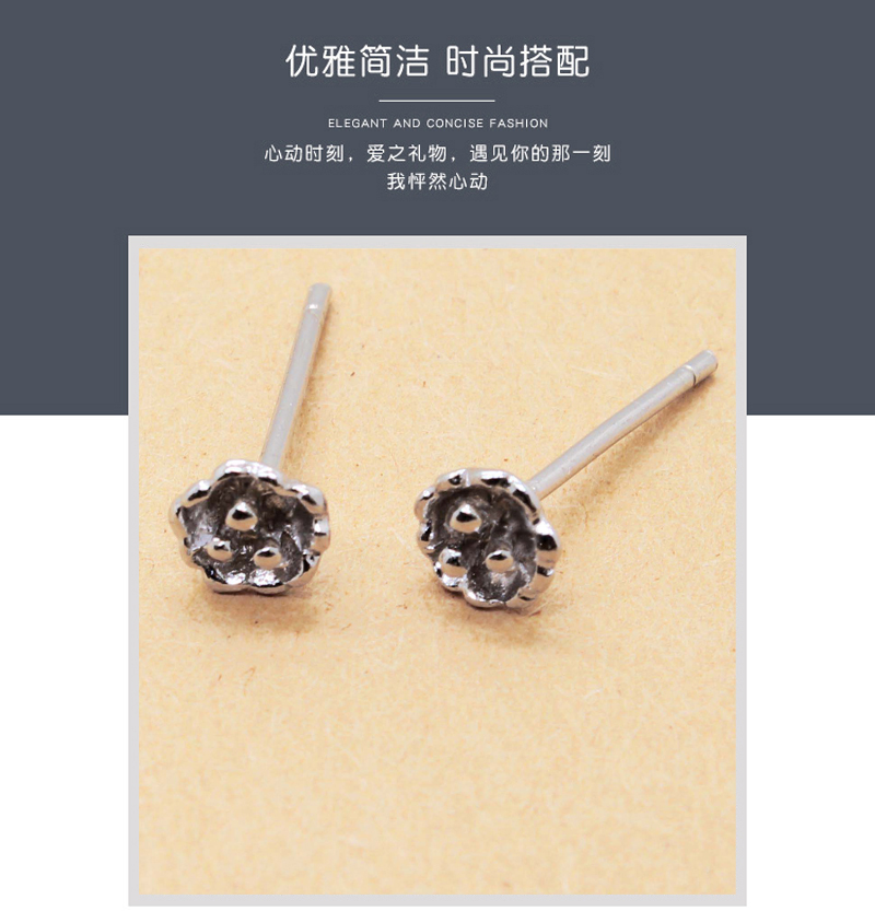 S925小花玫瑰银耳钉男女式可爱轻奢气质甜美小众爆新款耳饰批发详情2