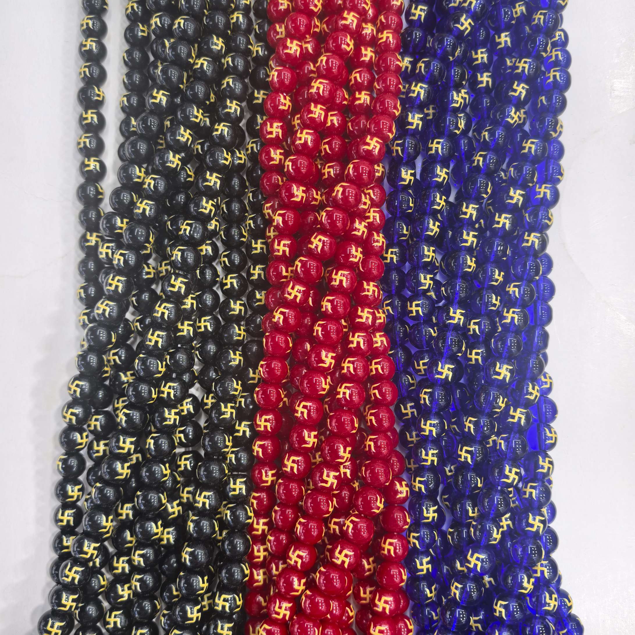 8mm藏文符号星月图案玻璃圆珠串珠diy流行饰品配件网络热卖手链项链耳饰手机链