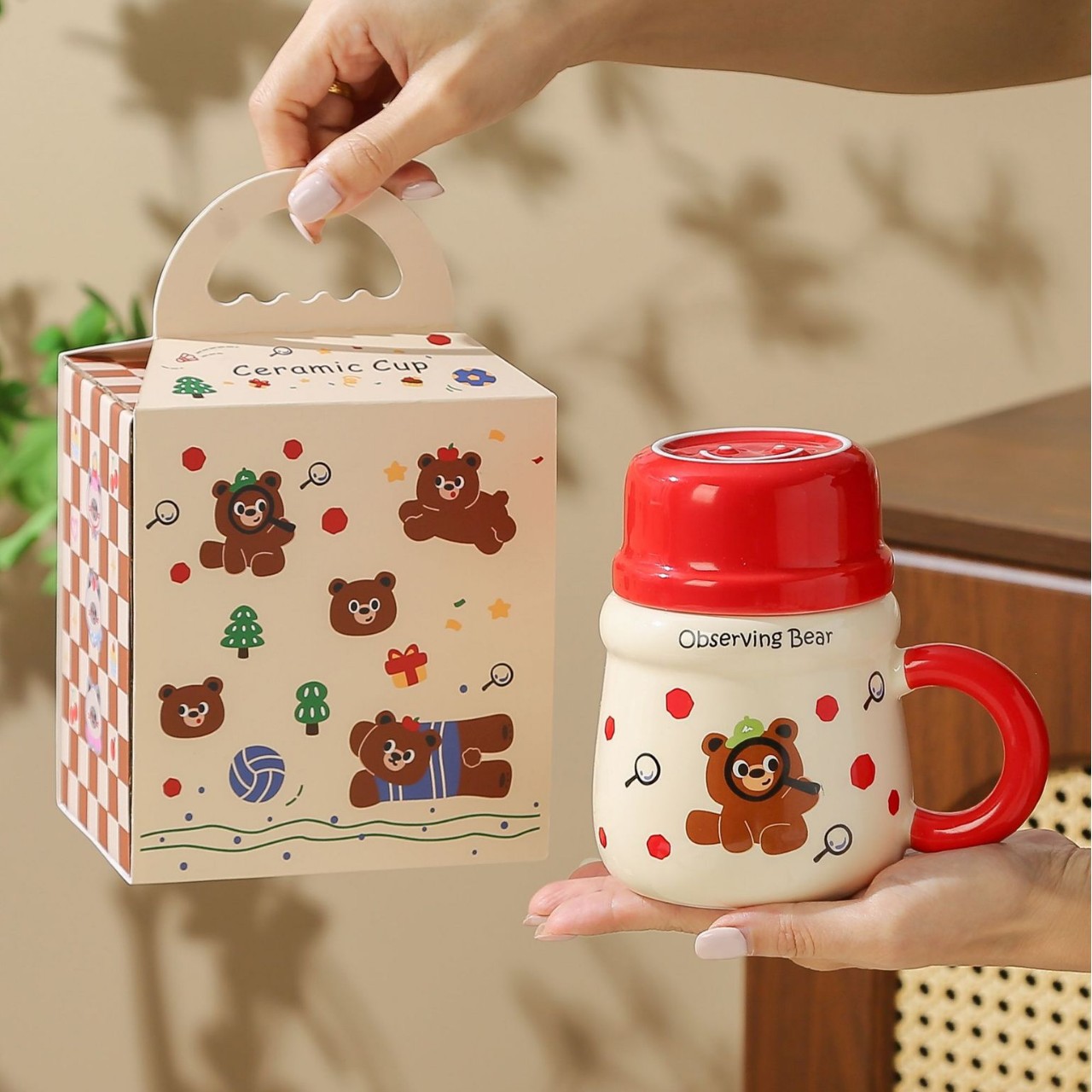 创意可爱小熊陶瓷杯大容量家用水杯高颜值马克杯女生礼物伴手礼产品图