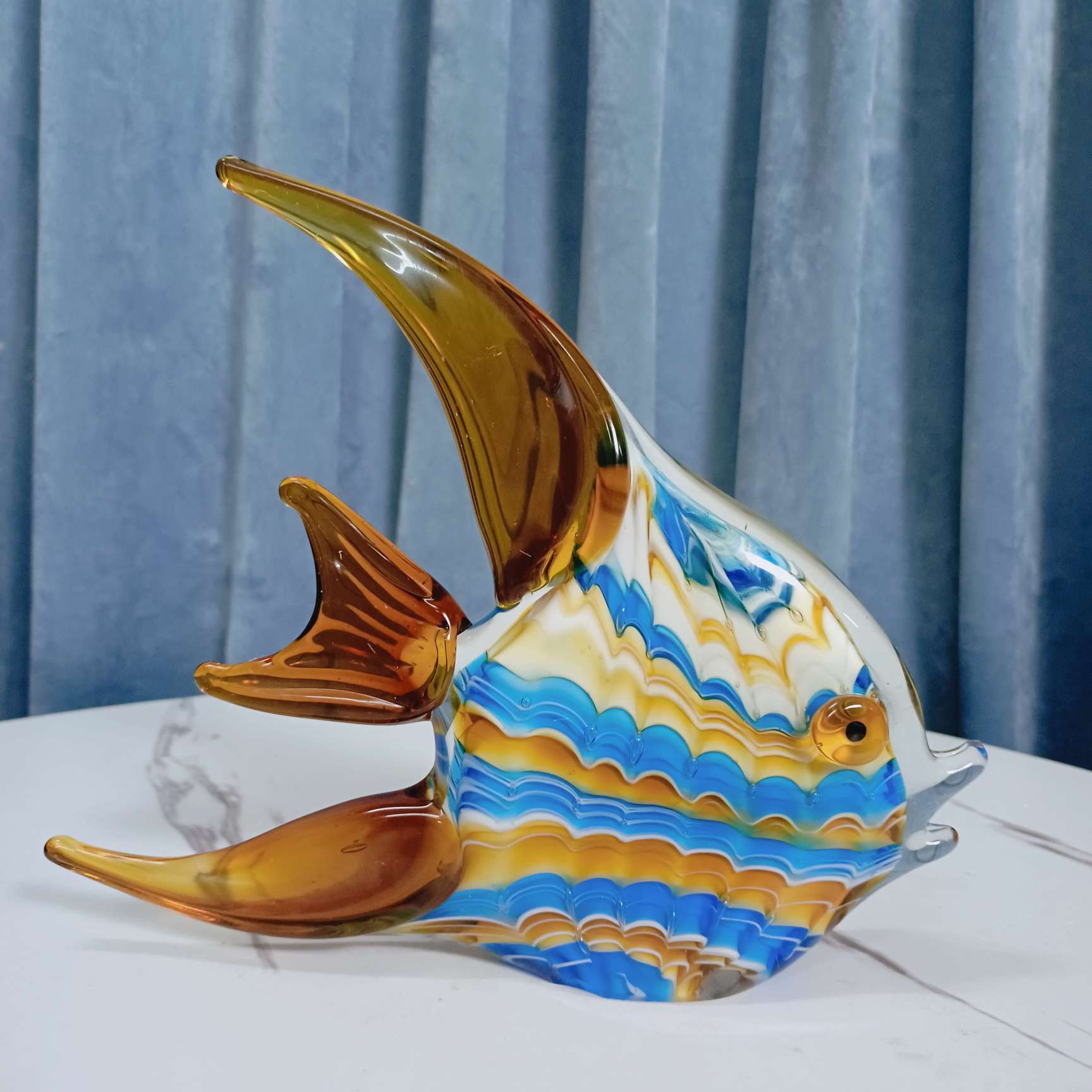 琉璃工艺品摆件琉璃鱼家居装饰品摆件纯手工制作出口意大利创意礼品艺术品收藏