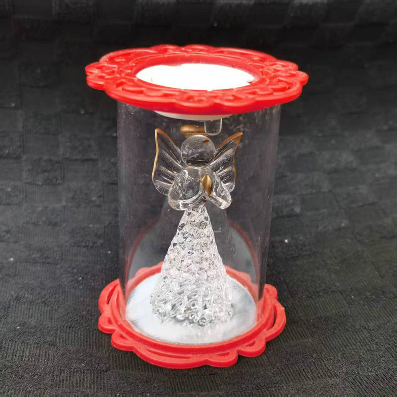 直筒8.5*6.5cm玻璃带灯摆件 金贝达瓷器水晶 7860-3321拉丝玻璃工艺品摆件