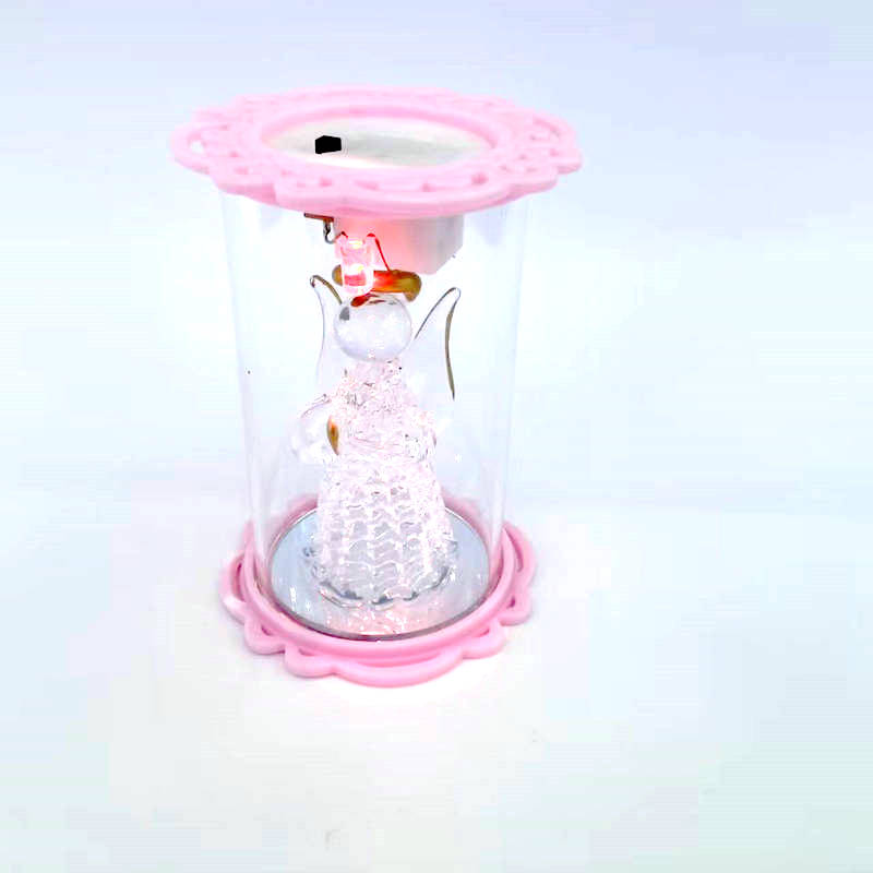 直筒8.5*6.5cm玻璃带灯摆件 金贝达瓷器水晶 7860-3320 拉丝玻璃工艺品摆件