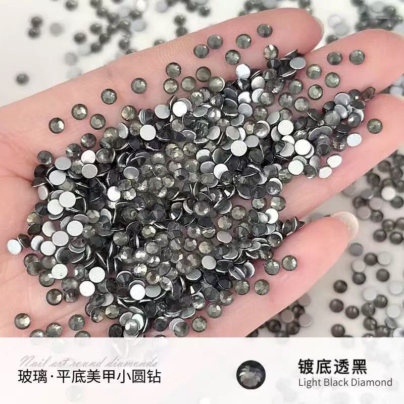 Sparkling King Fan with Diamond SS4 AB Bare Diamond Transparent Round Diamond Flat Diamond Aurora Iridescent Glass Nail Diamond Decoration Nail Sticker detail image 13
