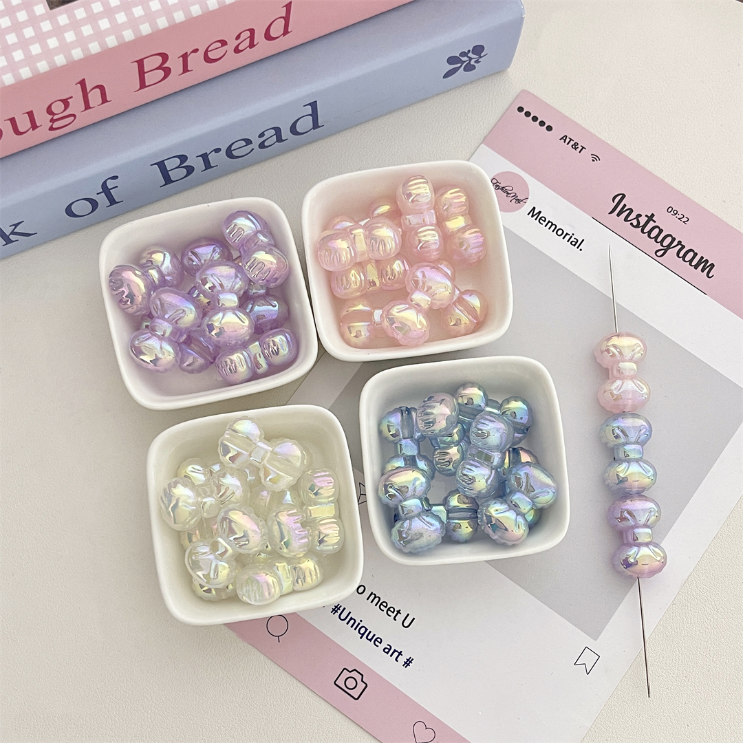 Chen Ming straight-hole bead acrylic starlight UV coated color bow scattered beads DIY children's hair accessory necklace material accessories Item Picture