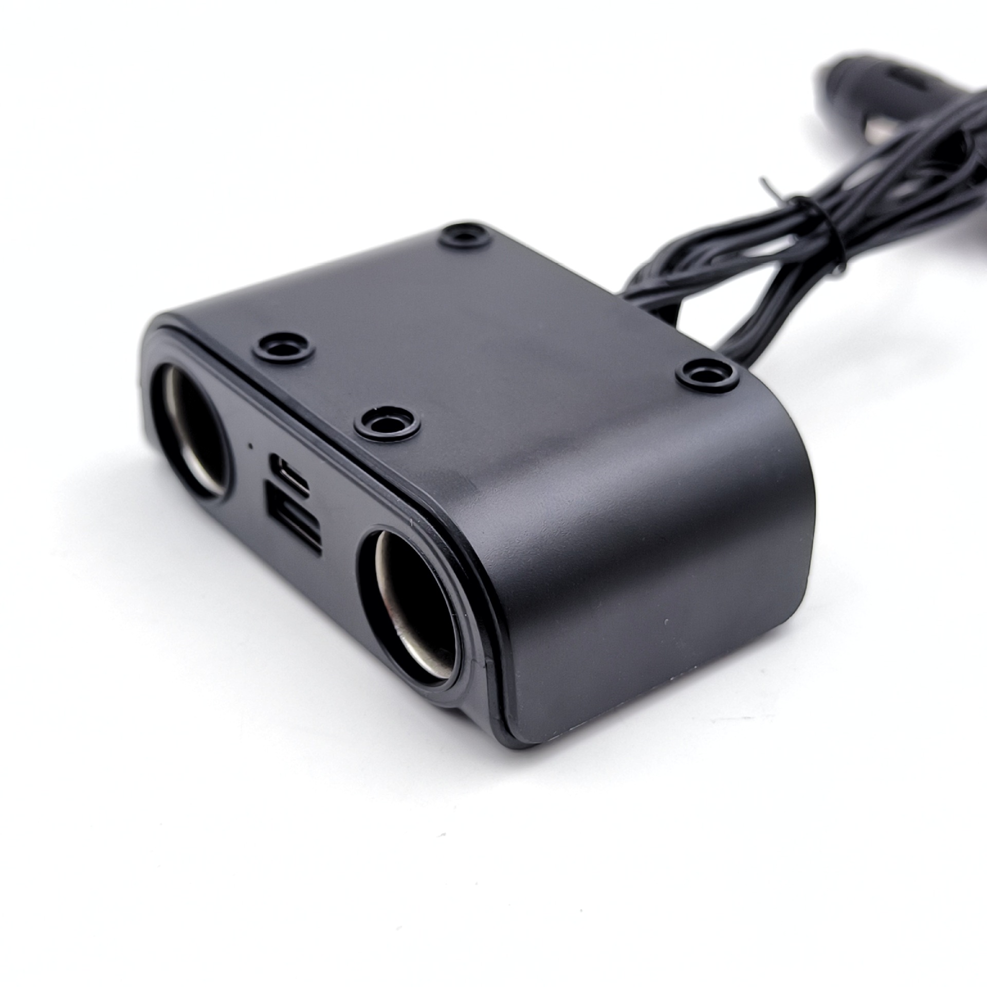 3.1A双USB type-c点烟器插座汽车手机充电A+C口一分二车用圆孔产品图