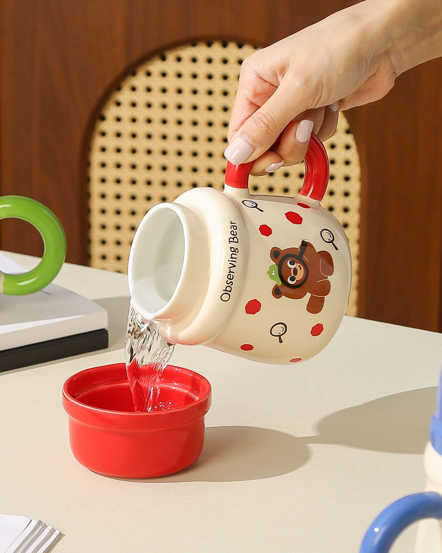 创意可爱小熊陶瓷杯大容量家用水杯高颜值马克杯女生礼物伴手礼详情1