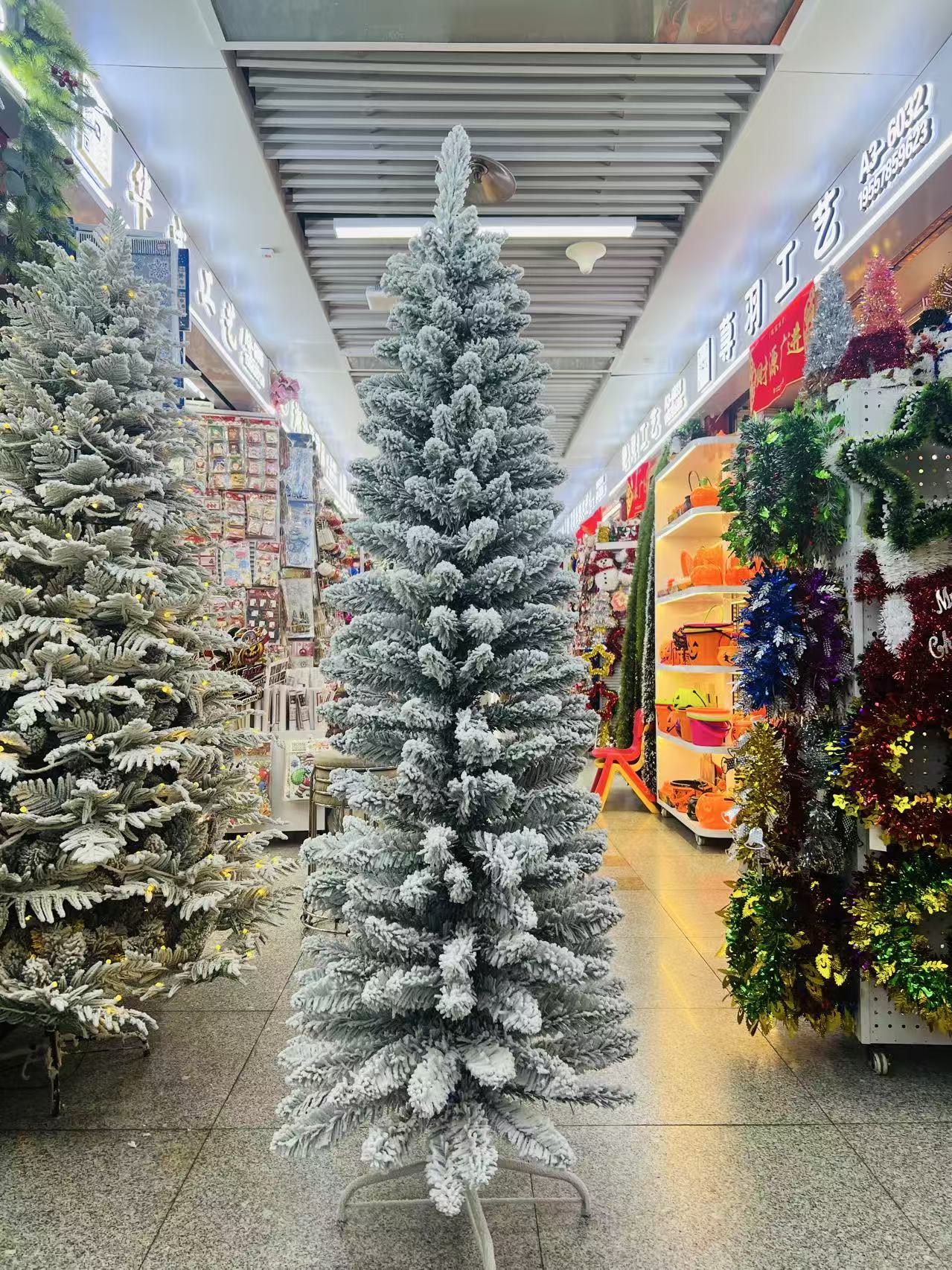 150cm植绒圣诞树铅笔树笔杆树瘦身树铁架