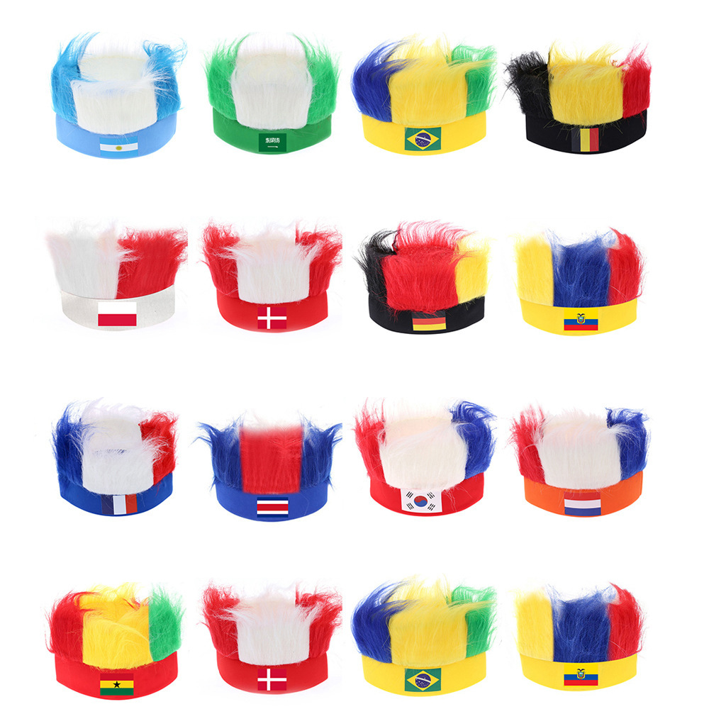 Chuangdong Flag 2026 World Cup fan wigs, flag headgear, and custom-made headwear for American fans details Picture