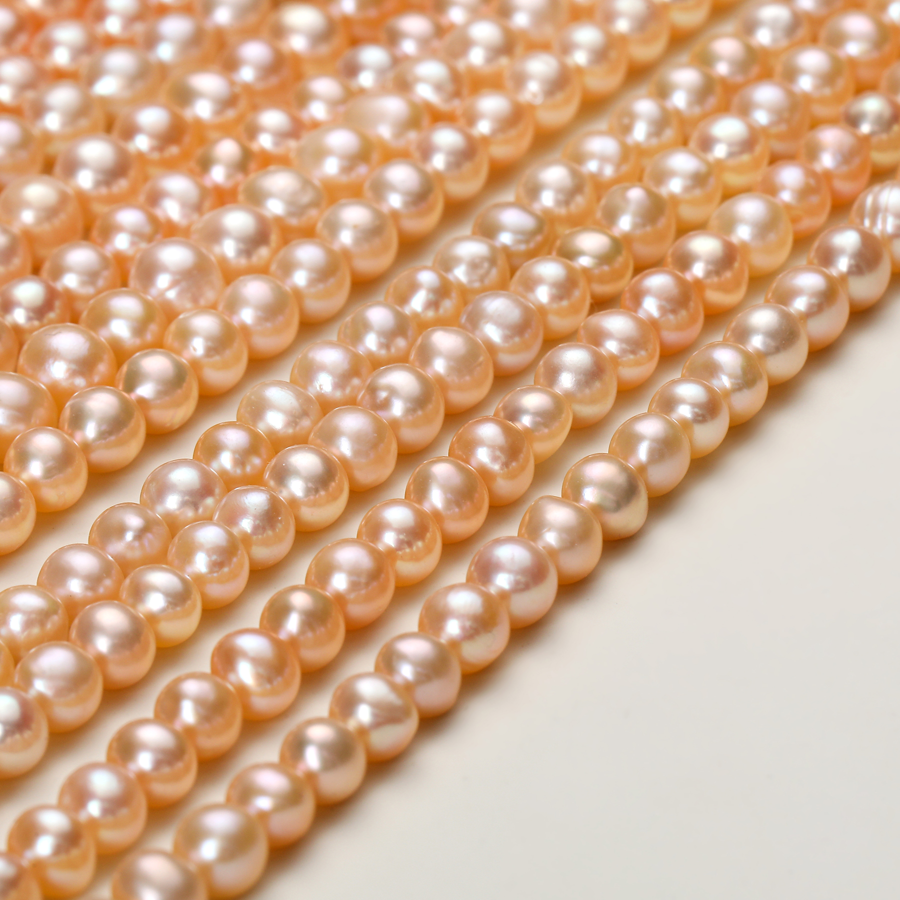 Zhuji natural freshwater pearl nearly perfect round necklace diy handcrafted earrings Necklace bracelet accessories wholesale of beads details Picture