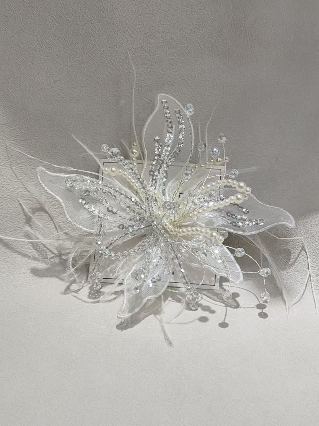 跨境花羽灵动重工仙美五瓣花胸针发夹两用款（可配帽子，头饰，衣服，包包）1