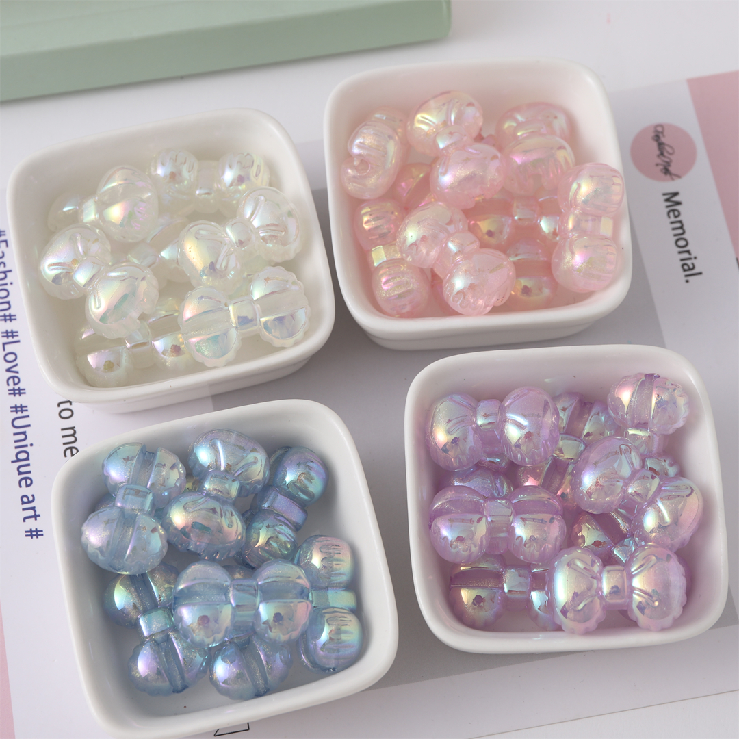 Chen Ming straight-hole bead acrylic starlight UV coated color bow scattered beads DIY children's hair accessory necklace material accessories Application Scenario