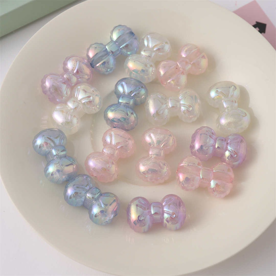 Chen Ming straight-hole bead acrylic starlight UV coated color bow scattered beads DIY children's hair accessory necklace material accessories Specification image