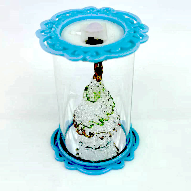 直筒8.5*6.5cm玻璃带灯摆件 金贝达瓷器水晶 7860-3318 拉丝玻璃工艺品摆件细节图