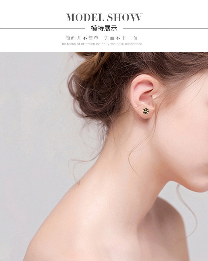 S925小花天使蛋银耳钉男女式可爱轻奢气质甜美小众爆新款耳饰批发详情6