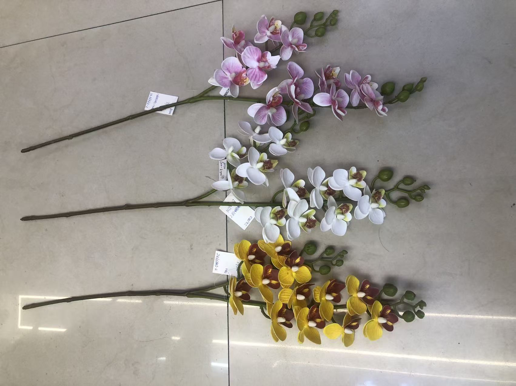 仿真3D手感2叉12头迷你蝴蝶兰 酒店家居花艺摆件 婚庆摄影道具